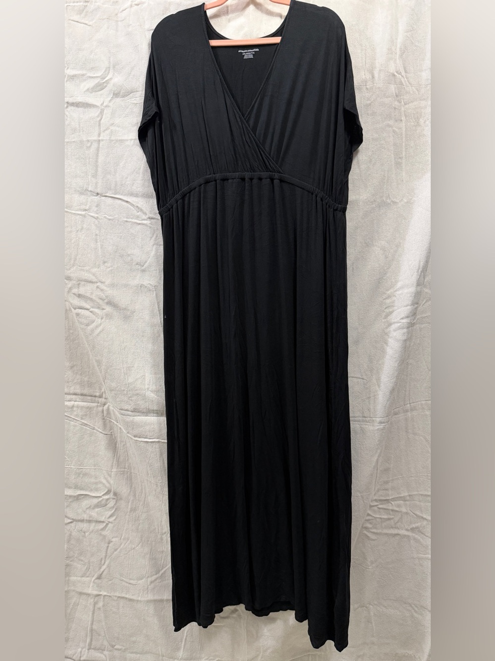 Amazon Essentials Black Wrap-Front Maxi Dress